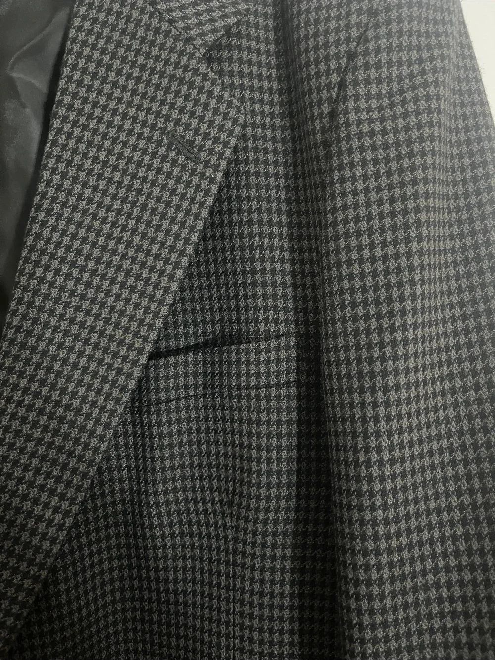 Men's Grey Houndstooth Sport Coat Blazer - Classic Single-Breasted Jacket